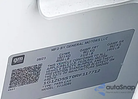 2024 Chevrolet Malibu Fwd 1Lt z USA, uszkodzony, nr VIN 1G1ZD5ST0RF117712